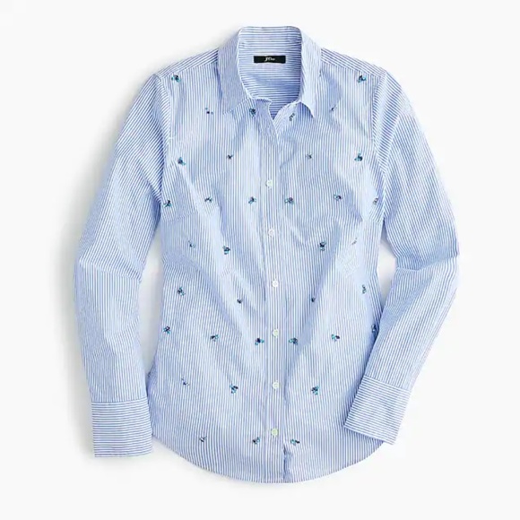 🌸Embellished slim stretch Perfect Shirt in stripe - Picture 2 of 8